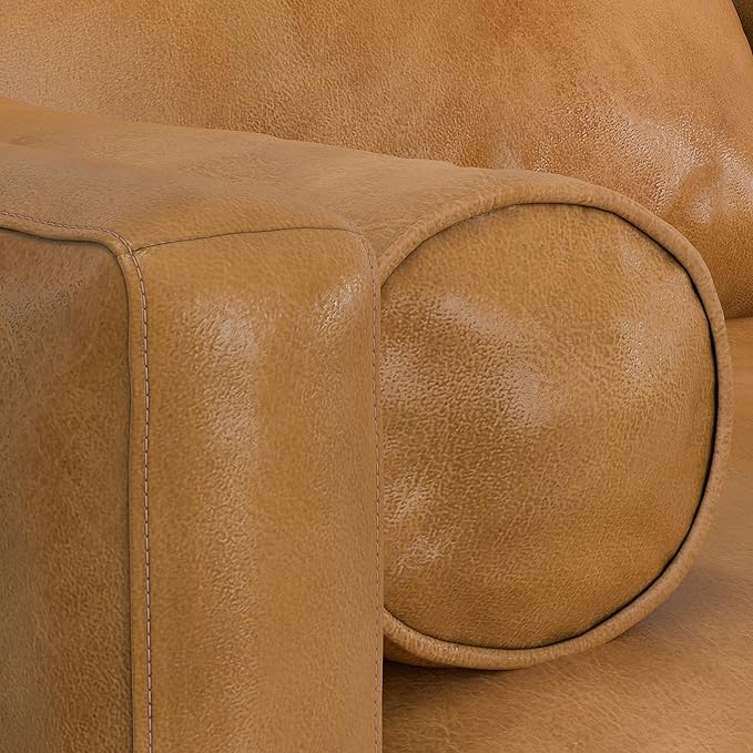 SIMPLIHOME Morrison Right Sectional Sofa in Full-Grain Genuine Leather, Sienna, 102-inches Wide, L-Shaped Leather Couch with Right Chaise for the Living Room and Family Room