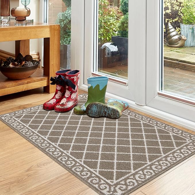 HEBE Indoor Door Mat 32"x48" Non Slip Front Door Welcome Mats Washable Shoe Mats Dirt Trapper for Entryway Low Profile Kitchen Carpet for Entrance Hallways Entrance Mat for Dogs - Image 6