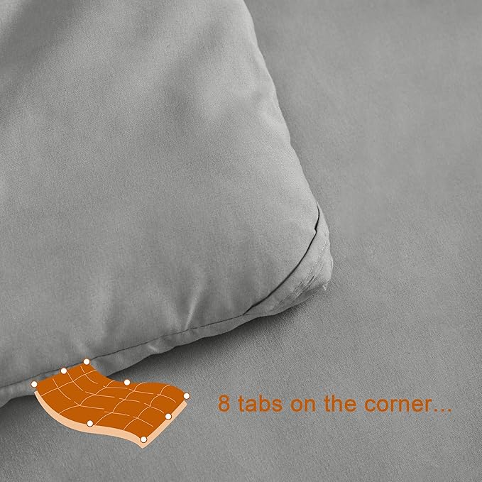 NTBAY Twin Comforter - Down Alternative Comforter Duvet Insert, All Season Bedding Quilted Duvet Insert with Corner Tabs, Machine Washable, Smoke Grey