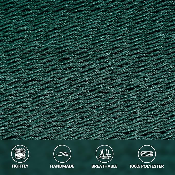 Lazy Daze Hammocks 10.5 FT Double 2 Person Caribbean Rope Hammock, Hand Woven Polyester Hammock with Spreader Bars, for Outside Outdoor Backyard Patio Poolside, 450 LBS Capacity, Green - Image 3
