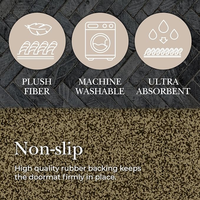 Premium Microfiber Indoor Door Mat – 24"x36" Washable Entry Mat, Non-Slip, Waterproof Backing, Super Absorbent, Low Profile Entryway Doormat for Indoor Entrance - Image 5