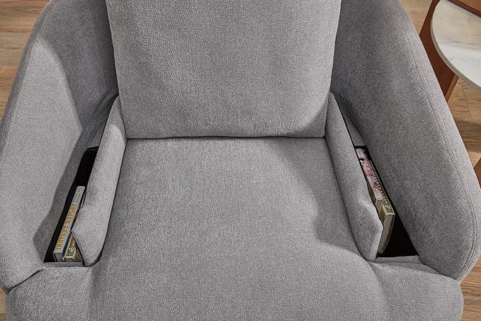 Signature Design by Ashley Modmax Contemporary Swivel Glider Recliner, Press-Back Reclining, Cleanable & Durable Performance Fabric, 21" Seat Height, Gray