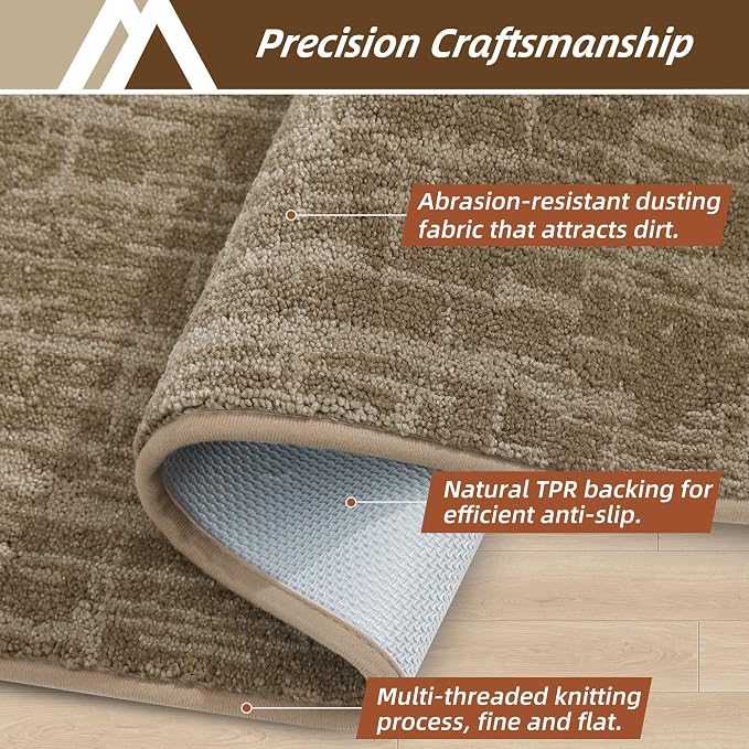 COSY HOMEER-Dirt-Trapper-Door-Mat 32"x48" Non-Slip Entryway Rugs Washable Welcome Mat Absorbent Entrance Mats Low Pile Dog Door Mats for Front Back Doomats and Wet Shoes,Taupe - Image 2