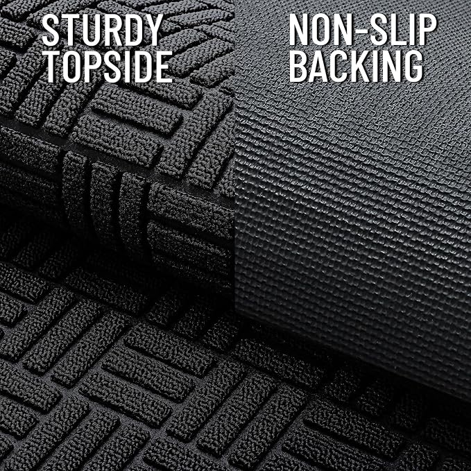 OLANLY Front Door Mat Outside Entrance 47x32, Absorbent, Heavy Duty Sturdy Natural Rubber Doormat Indoor Outdoor, Stain and Fade Resistant, Non-Slip Backing Low Profile Floor Mat for Entryway, Black - Image 4