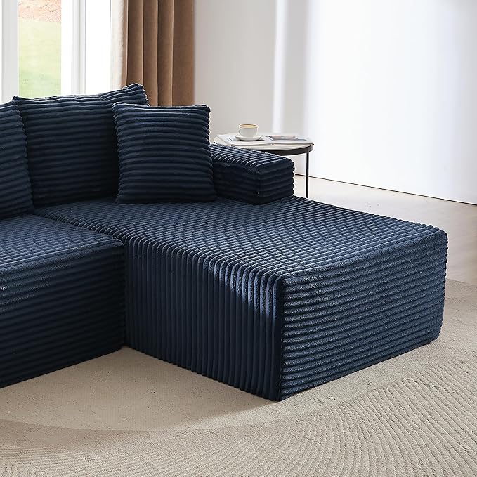 103" Modular Sectional Sofa, L-Shape Sectional Couch with Chaise and Deep Seat,Upholstered Couches for Living Room Bedroom, No Assembly Required