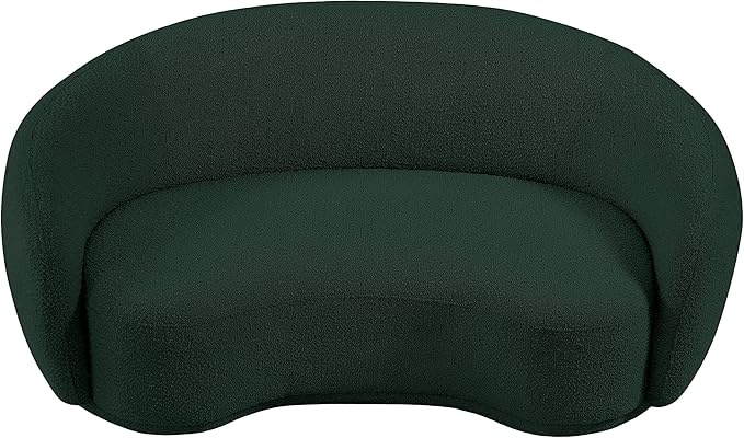 Meridian Furniture 693Green-L Hyde Collection Modern | Contemporary Boucle Fabric Upholstered Loveseat, Green, 64" W x 38" D x 27.5" H