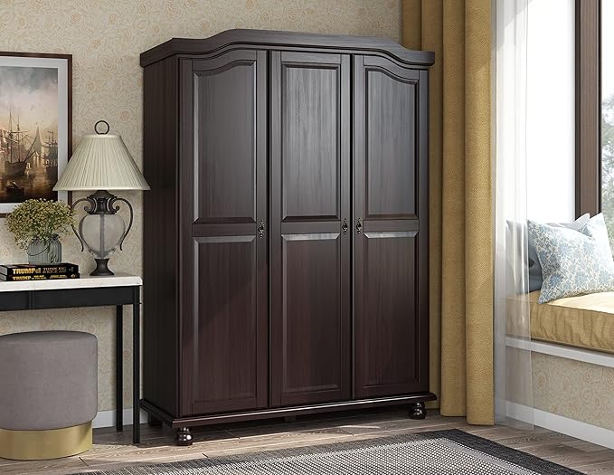 Palace Imports 100% Solid Wood Large Shelf for Kyle Wardrobe/Armoire/Closet ONLY, Java