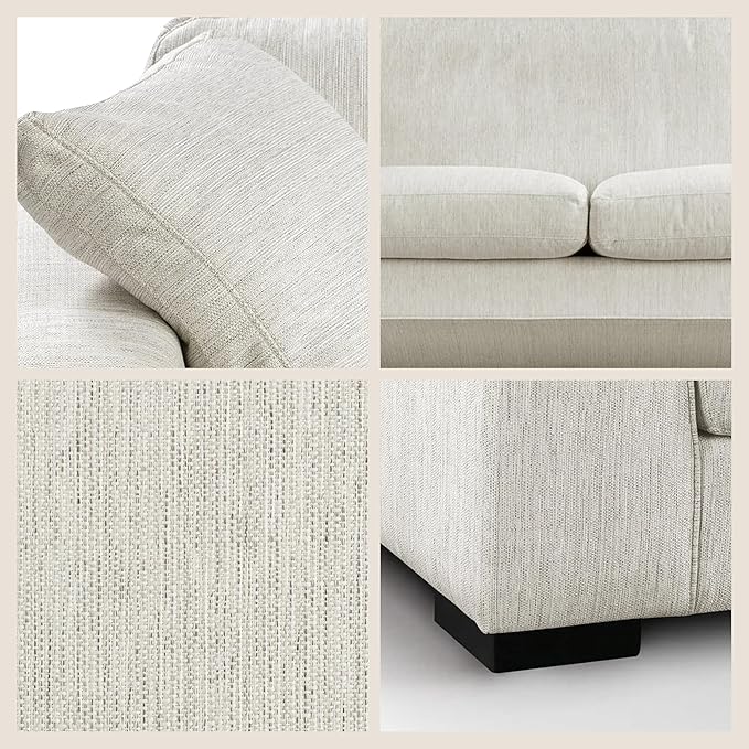 Poly & BARK Capri 99" Sofa – Upholstered in Performance Fabric, Square‑Arm Design with Loose Cushions and Solid Frame – Fully Assembled, Stylish Comfort for Living Spaces