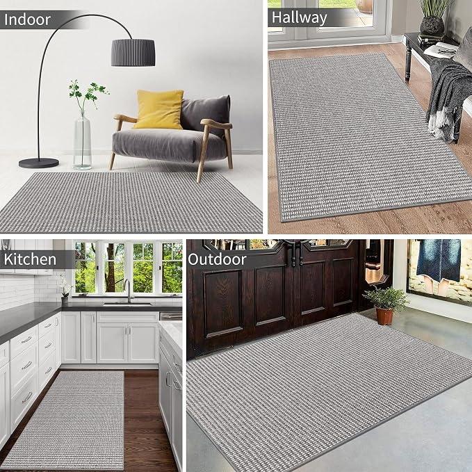 HEBE Indoor Door Mat 32"x48", Non Slip Front Door Mat Indoor Entrance, Low-Profile Entryway Mats Welcome Doormat, Washable Dirt Trapper Mat Floor Carpet for Kitchen Entry Mat - Image 7