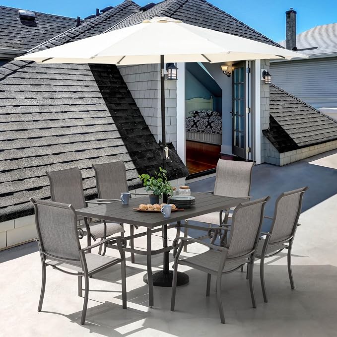 NUU GARDEN Patio Dining Chairs Set of 2, All Weather Textilene Patio Chairs,Powder-Coated Metal Frame Outdoor Patio Bistro Dining Chairs for Lawn Garden Backyard, Light Gray - Image 9