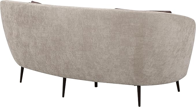 Coaster Home Furnishings - Ellorie - Wood - Upholstered Loveseat with Curved Channel Back, Accent Pillows and Tapered Legs - Living Room - Beige - 504838