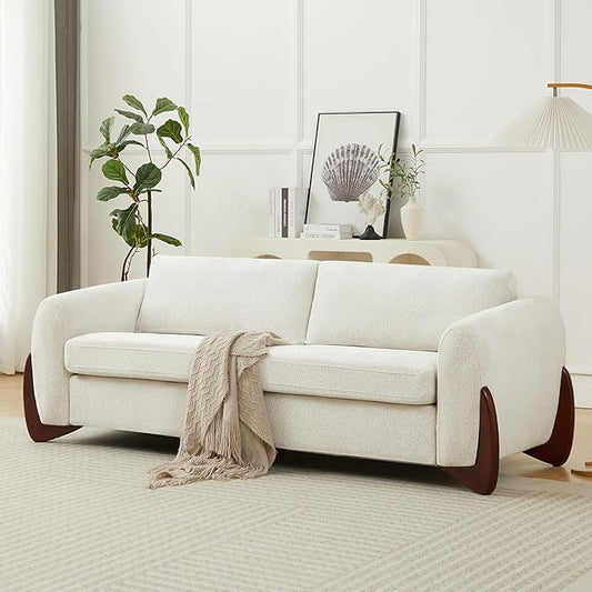 Christopher Knight Home Taki 89 Inches Sofa Couch, Cozy Chenille Upholstered 3-Seater Sofa, Wood Frame Couches, Comfy Home Sofa Living Room and Office, Lounge Seating with Armrests, Beige