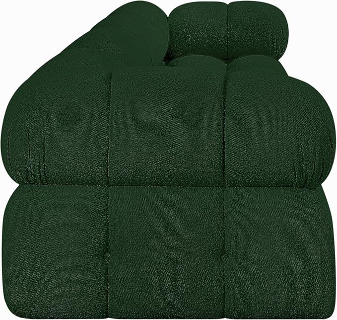 Meridian Furniture 611Green-S136A Ames Collection Modern | Contemporary Modular Sofa with Rich Green Boucle Fabric, Modular to Create Infinite Configurations, 136" W x 34" D x 28" H, Green