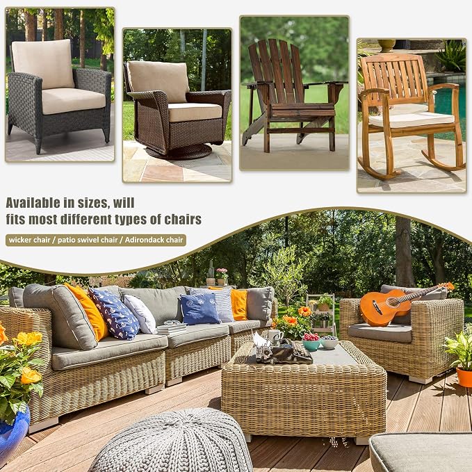 COSFLY Outdoor Furniture Patio Chair Covers Waterproof, Lounge Deep Seat Cover, Lawn Furnitures Covers Fits up to 35W x 38D x 31H inches(2 Pack) - Image 9