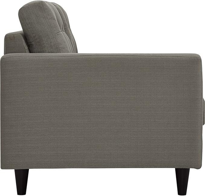 Modway Empress Mid-Century Modern Upholstered Fabric Corner Sofa In Oatmeal