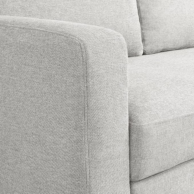 Serta Hawthorne 66.1" Slipcovered Convertible Sleeper Loveseat, Full Size, Dreamcoil Comfort, FingerGuard Pinch Point Protection, Polyester Tweed Fabric, Linen