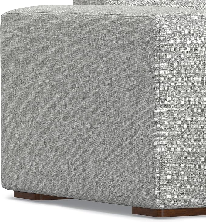SIMPLIHOME Rex Left Chaise Sofa Module in 100% Recycled Polyester Tightly Woven Performance Fabric, Pale Grey, 44-inches W x 69.5-inches D, Handcrafted Modern-Style Left-Arm Chaise Lounge Chair