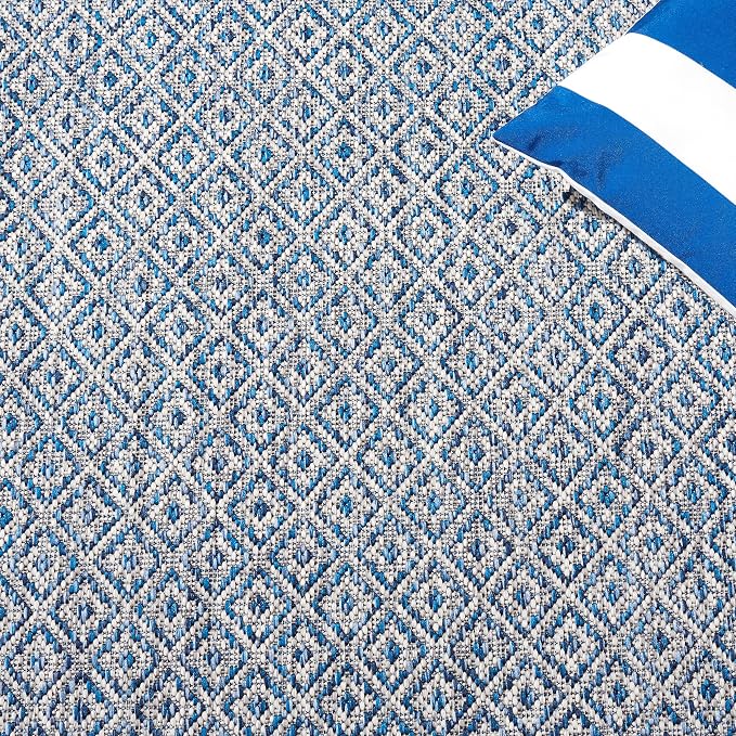 SAFAVIEH Courtyard Collection 2'3" x 14' Grey/Blue CY8235 Indoor/ Outside Waterproof Easy cleansingPatio Backyard Mudroom Runner Mat - Image 6