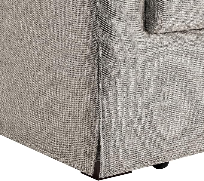 Serta® Hawthorne 90.6" Slipcovered Queen-Size Convertible Pop-up Sofa, Dreamcoil® Comfort, Woven Polyester Blend Fabric, Flax