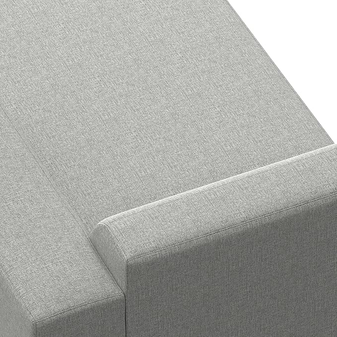 SIMPLIHOME Rex Right Chaise Sofa Module in 100% Recycled Polyester Tightly Woven Performance Fabric, Pale Grey, 44-inches W x 69.5-inches D, Handcrafted Modern-Style Right-Arm Chaise Lounge Chair