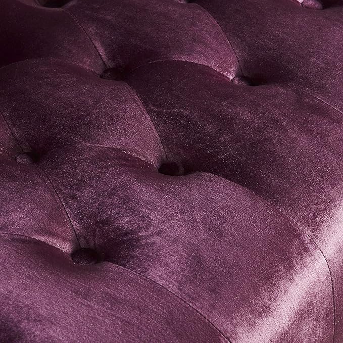 Christopher Knight Home GDFStudio Leona Modern Glam Tufted Velvet Wingback Loveseat, Raisin and Dark Brown