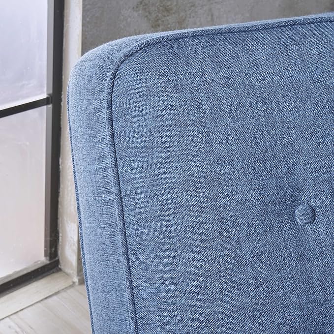 Christopher Knight Home GDFStudio Christopher Knight Home Calliope Buttoned Fabric Reclining Loveseat, Muted Blue / Black