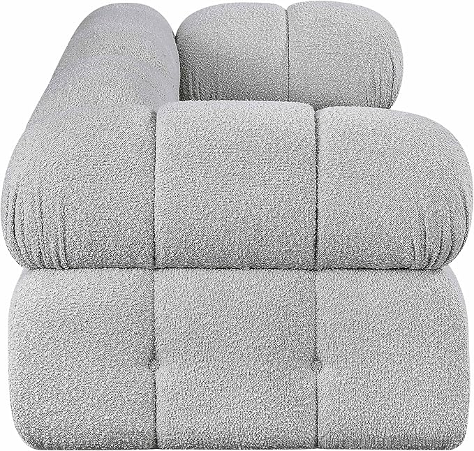 Meridian Furniture 611Grey-S68A Ames Collection Modern | Contemporary Modular Sofa with Rich Grey Boucle Fabric, Modular to Create Infinite Configurations, 68" W x 34" D x 28" H, Grey