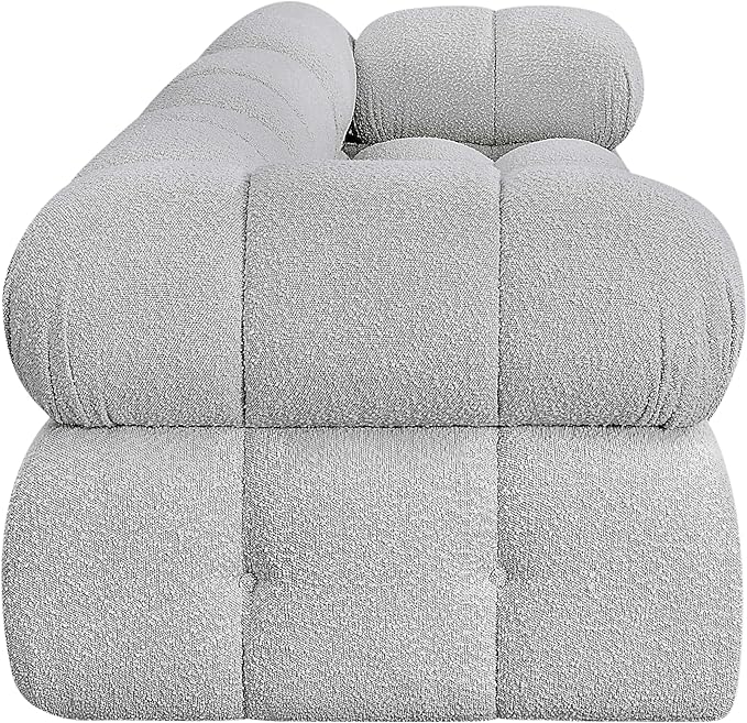 Meridian Furniture 611Grey-S102A Ames Collection Modern | Contemporary Modular Sofa with Rich Grey Boucle Fabric, Modular to Create Infinite Configurations, 102" W x 34" D x 28" H, Grey