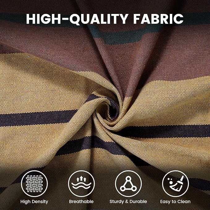 Lazy Daze Hammocks Double Brazilian Cotton Hammock, Extra Large Portable Outdoor Camping Hammock with Tree Straps & Travel Bag for Backyard Patio Poolside Indoor, 550lbs Capacity, Brown & Khaki - Image 3