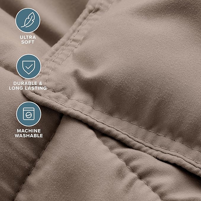 Bare Home Comforter Set - Oversized King Size - Ultra-Soft - Goose Down Alternative - Premium 1800 Series - All Season Warmth (Oversized King, Taupe)