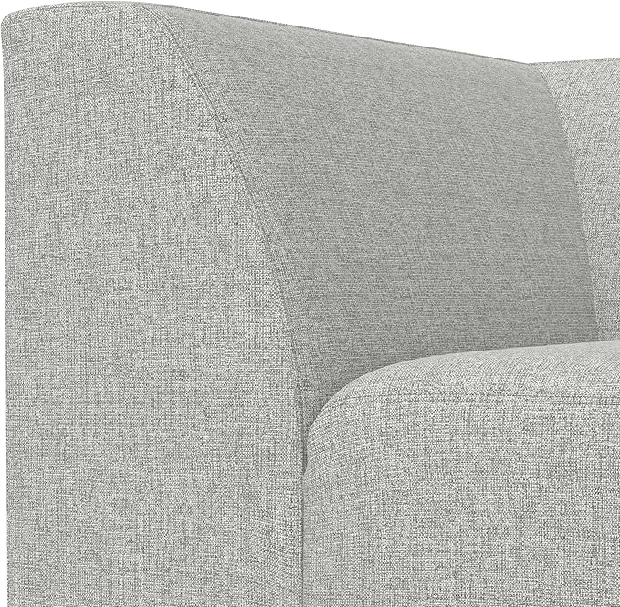 SIMPLIHOME Rex Corner Sofa Module in 100% Recycled Polyester Tightly Woven Performance Fabric, Pale Grey, 38-inches Wide, Handcrafted Modern-Style Corner Accent Chair for Living Room