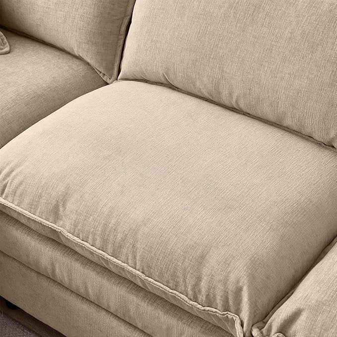 105" Oversized Modular Cloud Sectional Sofa Free Convertible L-Shaped Corner Sectional with Movable Ottoman, Chenille Upholstered Multiple Cushions Cloud Sofa Couches | Easy to Assemble
