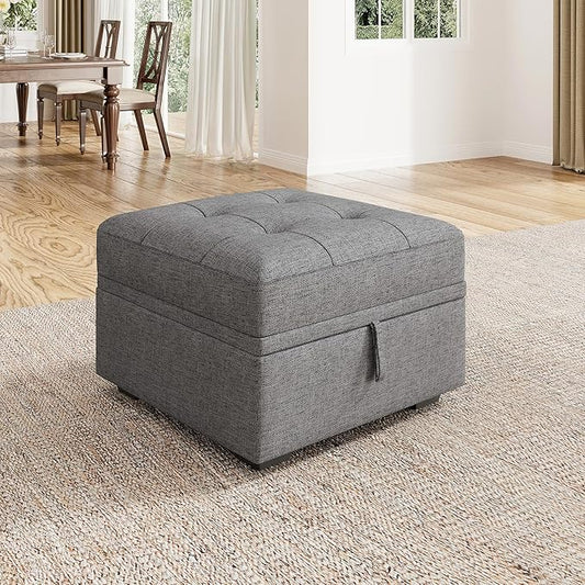HONBAY Modular Sectional Sleeper Sofa with Pull Out Bed, Ottoman for Sectional Couch, Grey