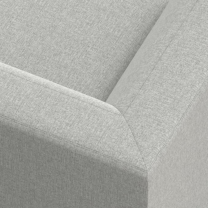 SIMPLIHOME Rex Corner Sofa Module in 100% Recycled Polyester Tightly Woven Performance Fabric, Pale Grey, 38-inches Wide, Handcrafted Modern-Style Corner Accent Chair for Living Room