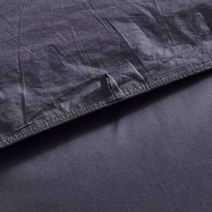 Luxurious All-Season Goose Down Fiber Comforter Duvet Insert, Classic Gray, Premium Baffle Box, 100% Egyptian Cotton Cover, 55 oz. Fill Weight (Twin)