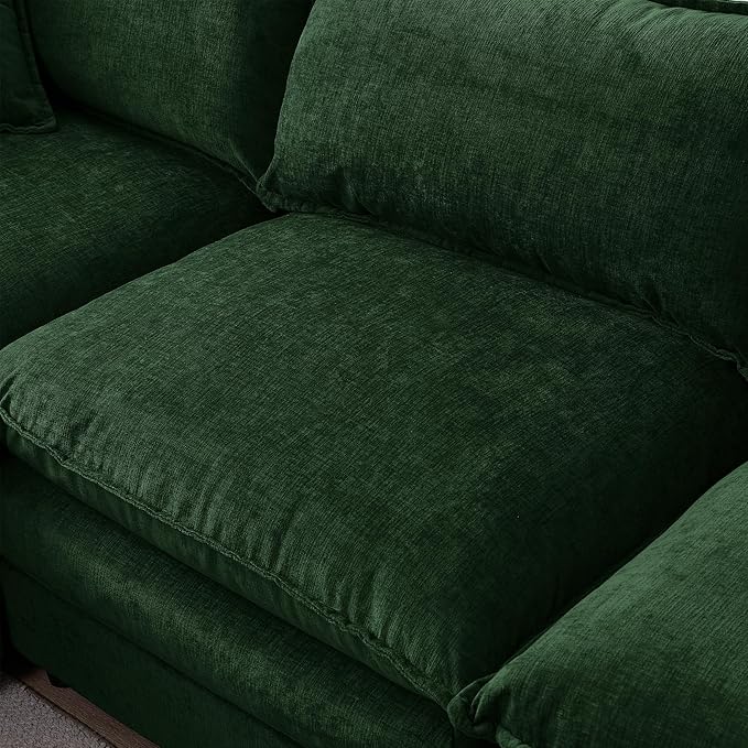 105" Oversized Modular Cloud Sectional Sofa Free Convertible L-Shaped Corner Sectional with Movable Ottoman, Chenille Upholstered Multiple Cushions Cloud Sofa Couches | Easy to Assemble