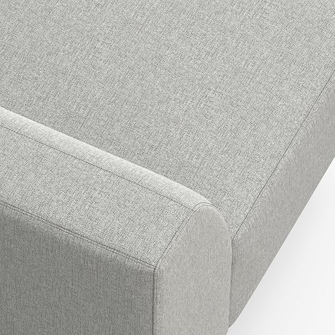 SIMPLIHOME Rex Right-Arm Sofa Module in 100% Recycled Polyester Tightly Woven Performance Fabric, Pale Grey, 44-inches Wide, Handcrafted Modern-Style Right-Arm Accent Chair for Living Room