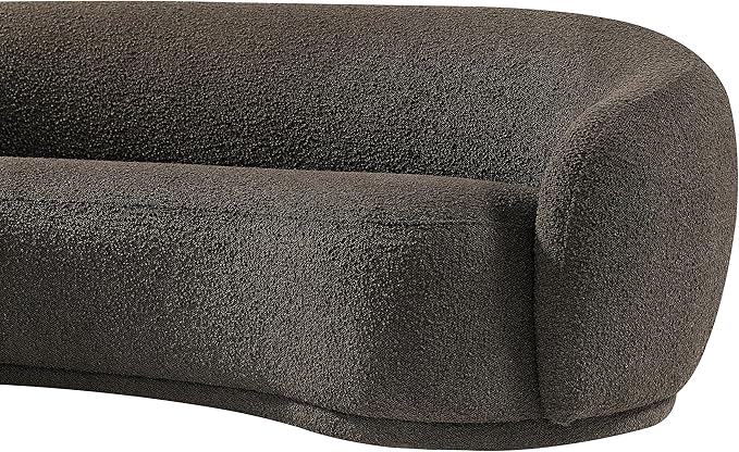 Meridian Furniture 693Brown-S Hyde Collection Modern | Contemporary Boucle Fabric Upholstered Sofa, Brown, 89.5" W x 38" D x 28" H