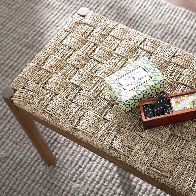 SEI Furniture Scalby Natural Seagrass Bench, Brown w/Natural Seagrass - Image 5