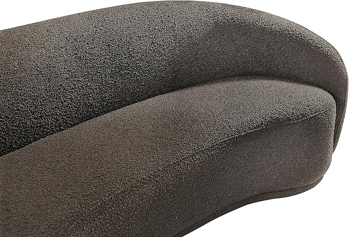 Meridian Furniture 693Brown-S Hyde Collection Modern | Contemporary Boucle Fabric Upholstered Sofa, Brown, 89.5" W x 38" D x 28" H