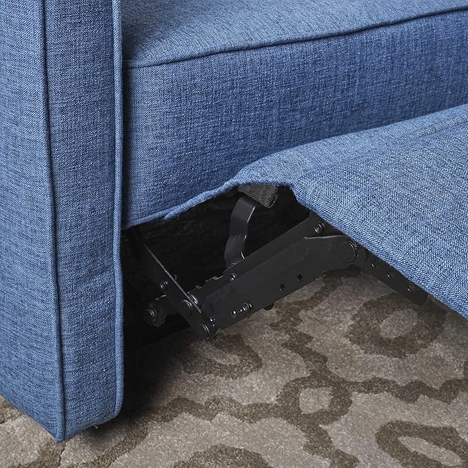 Christopher Knight Home GDFStudio Christopher Knight Home Calliope Buttoned Fabric Reclining Loveseat, Muted Blue / Black
