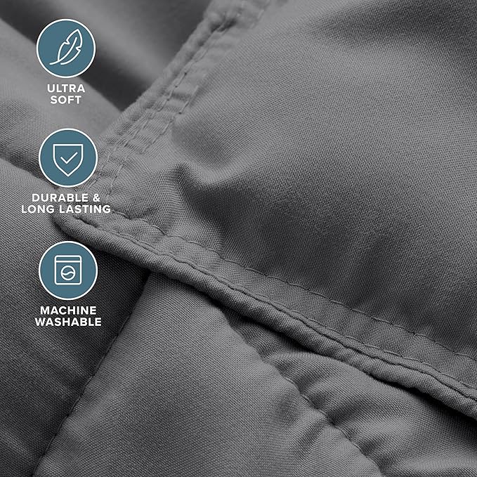 Bare Home Comforter Set - Oversized King Size - Ultra-Soft - Goose Down Alternative - Premium 1800 Series - All Season Warmth (Oversized King, Grey)
