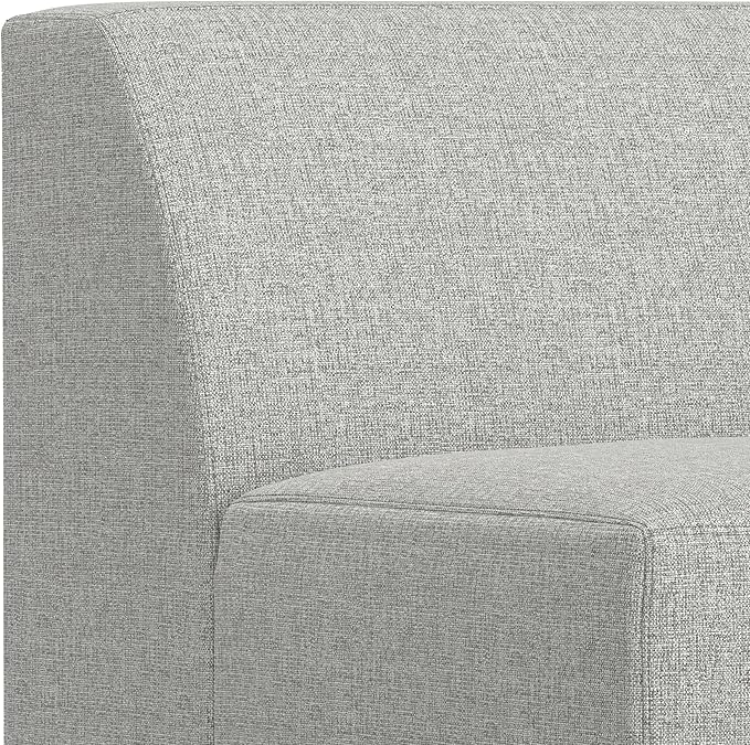 SIMPLIHOME Rex Center Sofa Module in 100% Recycled Polyester Tightly Woven Performance Fabric, Pale Grey, 34-inches Wide, Handcrafted Modern-Style Armless Sofa or Armless Chair for Living Room
