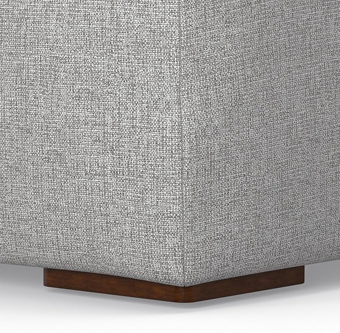 SIMPLIHOME Rex Corner Sofa Module in 100% Recycled Polyester Tightly Woven Performance Fabric, Pale Grey, 38-inches Wide, Handcrafted Modern-Style Corner Accent Chair for Living Room