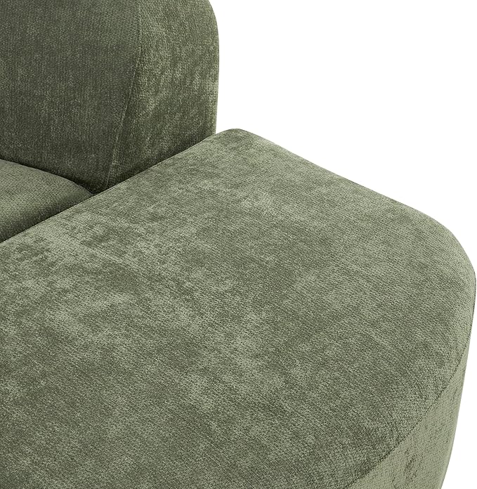 Merax Modern Curved Sectional Sofa with Ottoman, Couch 4-Piece Set High-Density Compressed Sponge, Fully Assembled, Right Hand Facing, Plush Deep Seat for Living Room, Lounge, Apartment, Green
