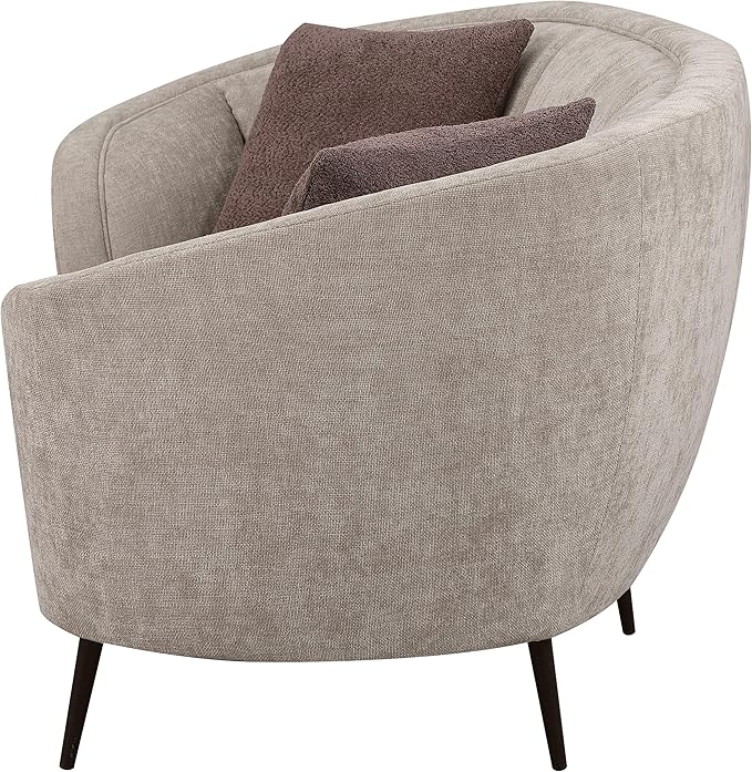 Coaster Home Furnishings - Ellorie - Wood - Upholstered Loveseat with Curved Channel Back, Accent Pillows and Tapered Legs - Living Room - Beige - 504838