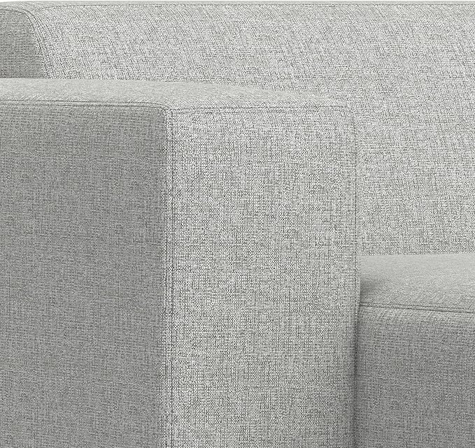 SIMPLIHOME Rex Left Chaise Sofa Module in 100% Recycled Polyester Tightly Woven Performance Fabric, Pale Grey, 44-inches W x 69.5-inches D, Handcrafted Modern-Style Left-Arm Chaise Lounge Chair