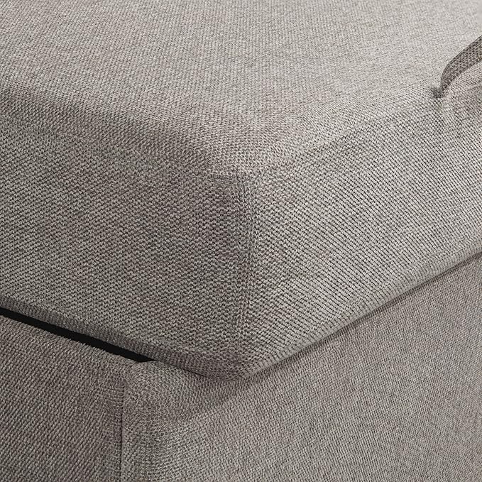 Serta Hawthorne 66.1" Slipcovered Convertible Sleeper Loveseat, Full Size, Dreamcoil Comfort, FingerGuard Pinch Point Protection, Polyester Tweed Fabric, Flax