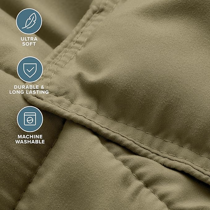 Bare Home Comforter Set - Oversized King Size - Ultra-Soft - Goose Down Alternative - Premium 1800 Series - All Season Warmth (Oversized King, Olive)