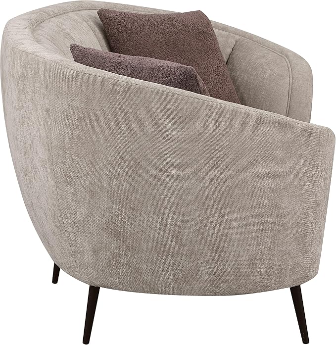 Coaster Home Furnishings - Ellorie - Wood - Upholstered Loveseat with Curved Channel Back, Accent Pillows and Tapered Legs - Living Room - Beige - 504838
